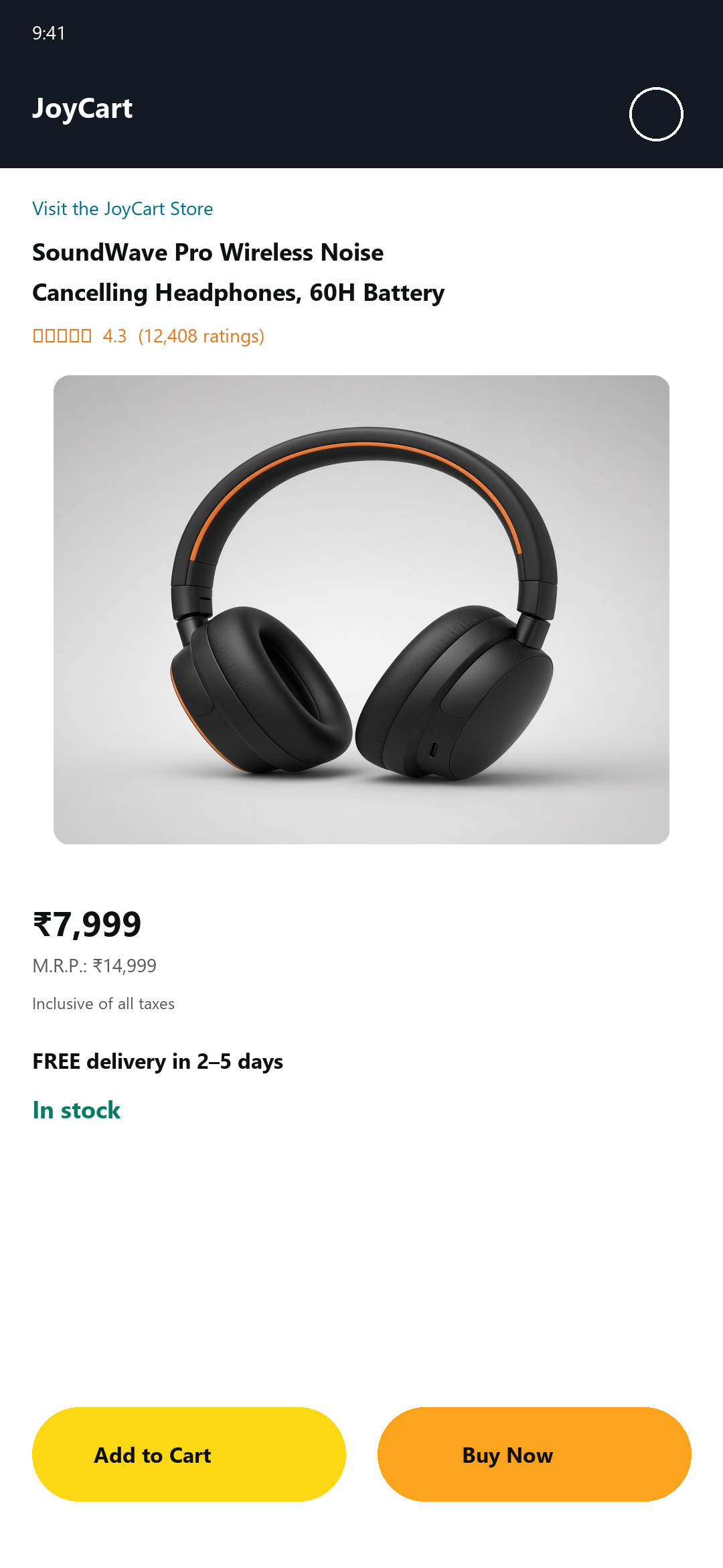 Demo product with Add to Cart and Buy Now